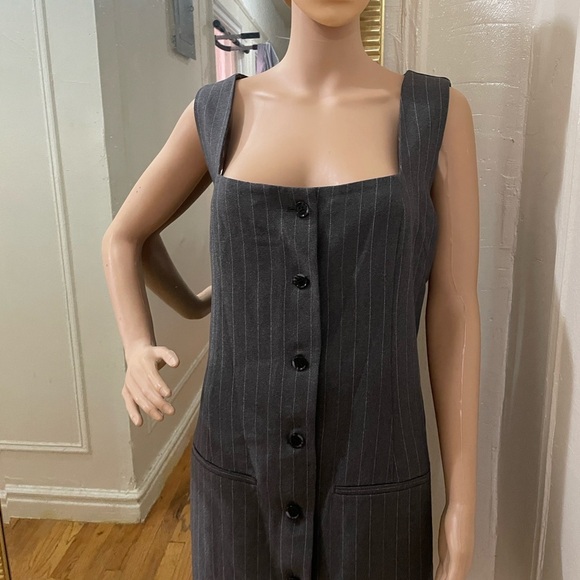 Abercrombie & Fitch Charcoal Pinstripe Mini Dress - Picture 10 of 15